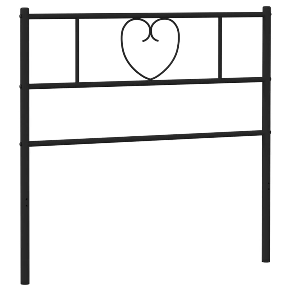 Utskiftbar sengegavl i metall svart 90 cm vidaXL