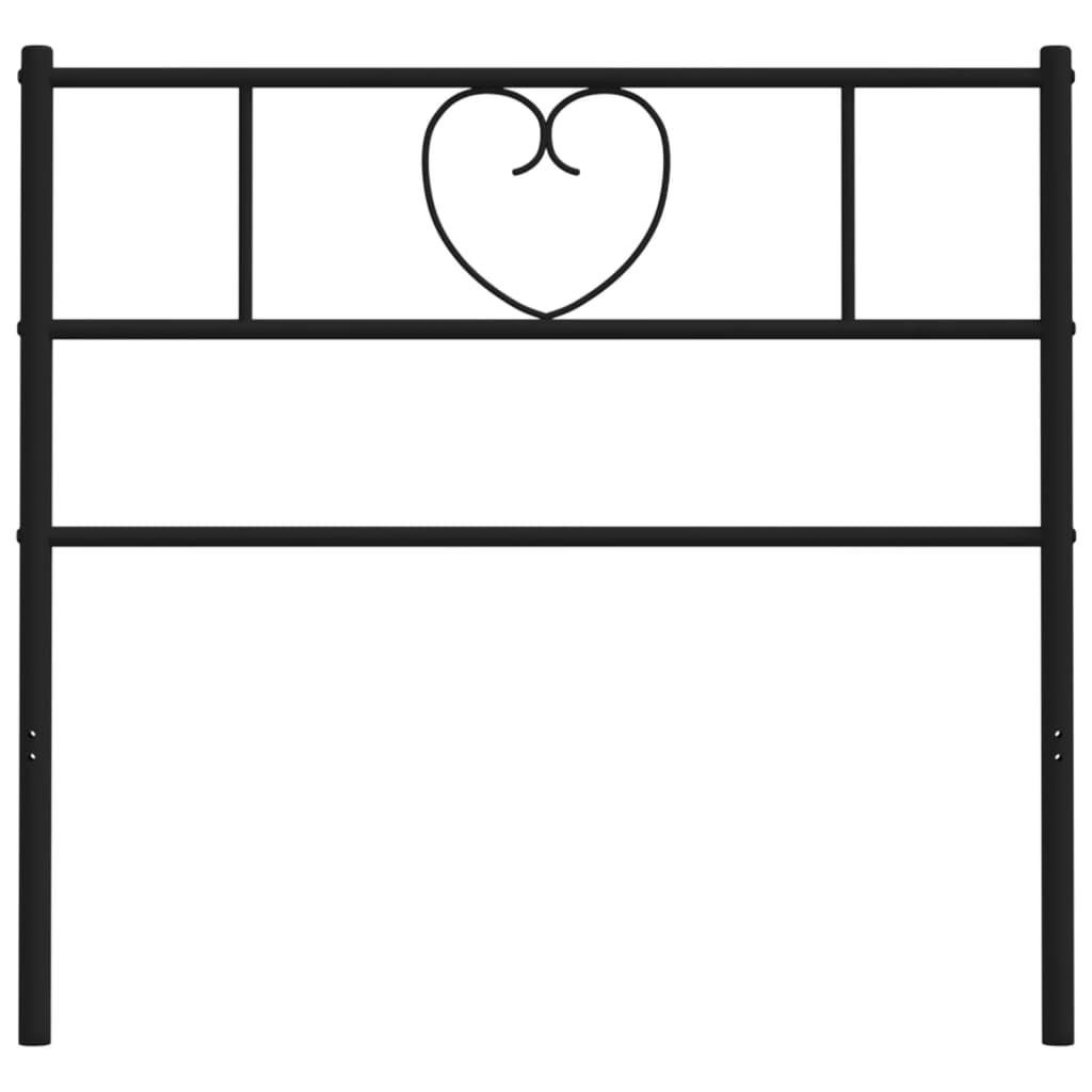 Utskiftbar sengegavl i metall svart 90 cm vidaXL