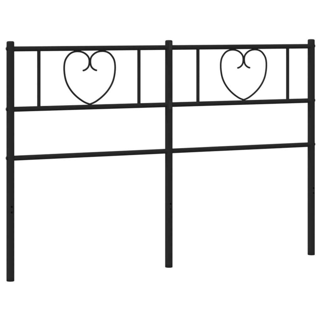 Utskiftbar sengegavl i metall svart 140 cm vidaXL
