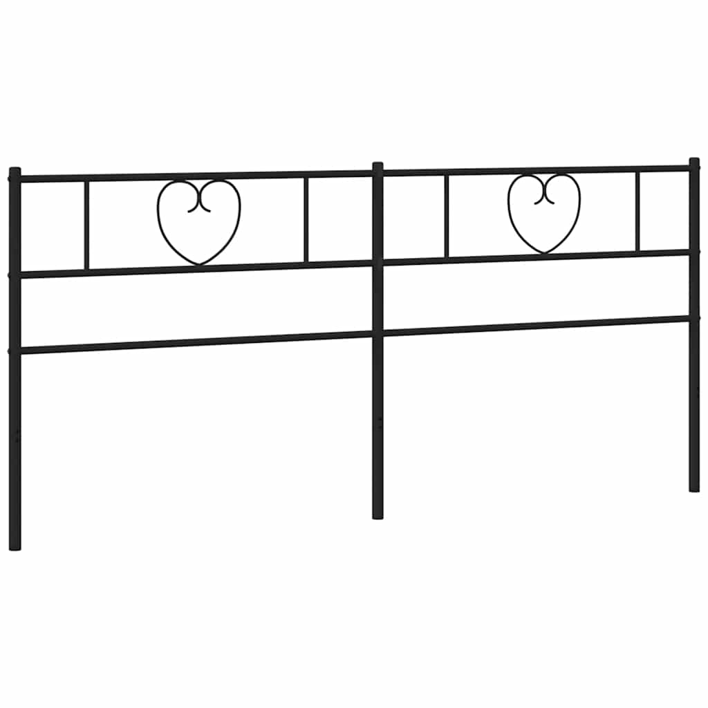 Utskiftbar sengegavl i metall svart 180 cm vidaXL