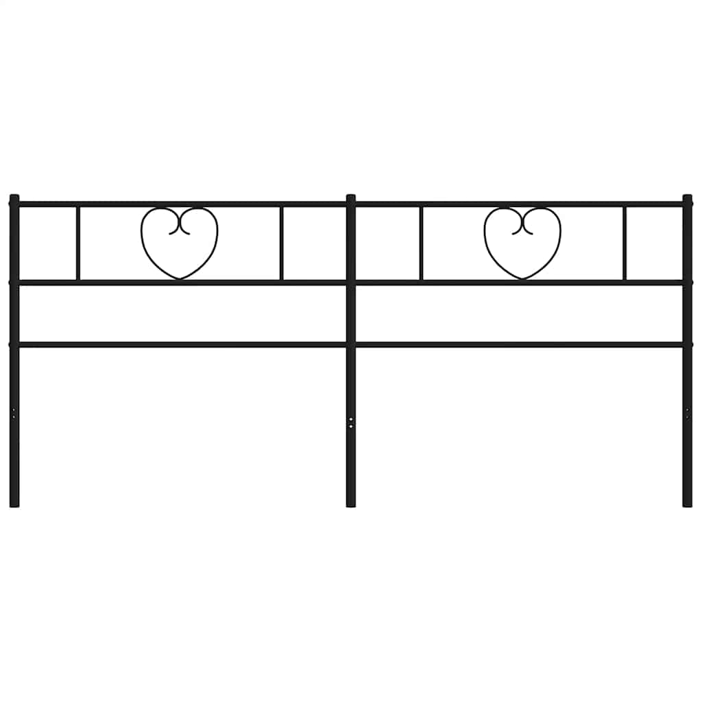 Utskiftbar sengegavl i metall svart 180 cm vidaXL