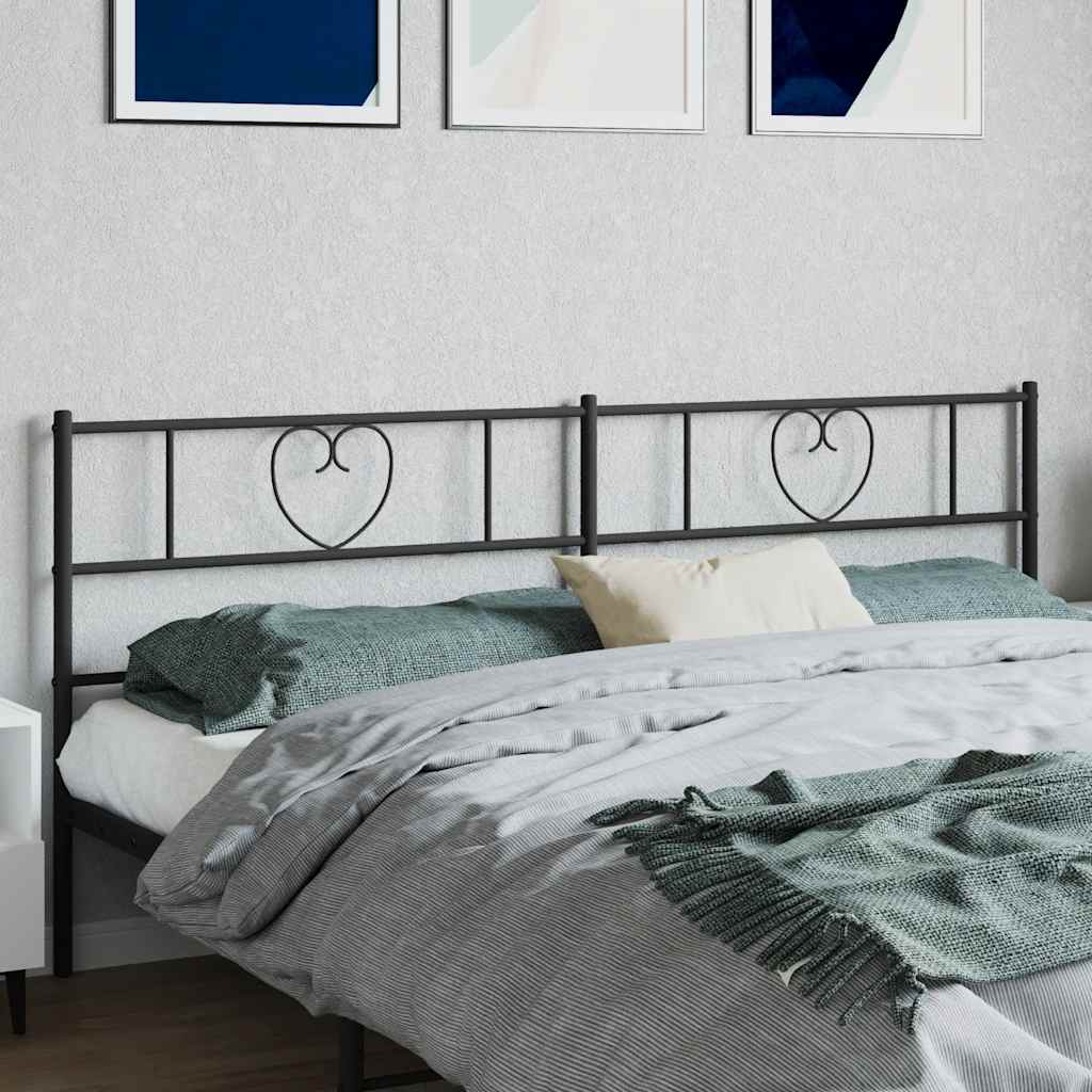 Utskiftbar sengegavl i metall svart 180 cm vidaXL