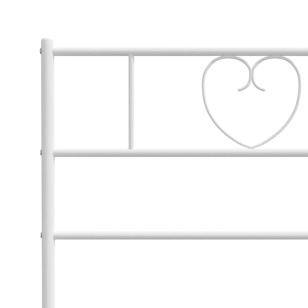 Sengeramme i metall med sengegavl hvit 150x200 cm vidaXL