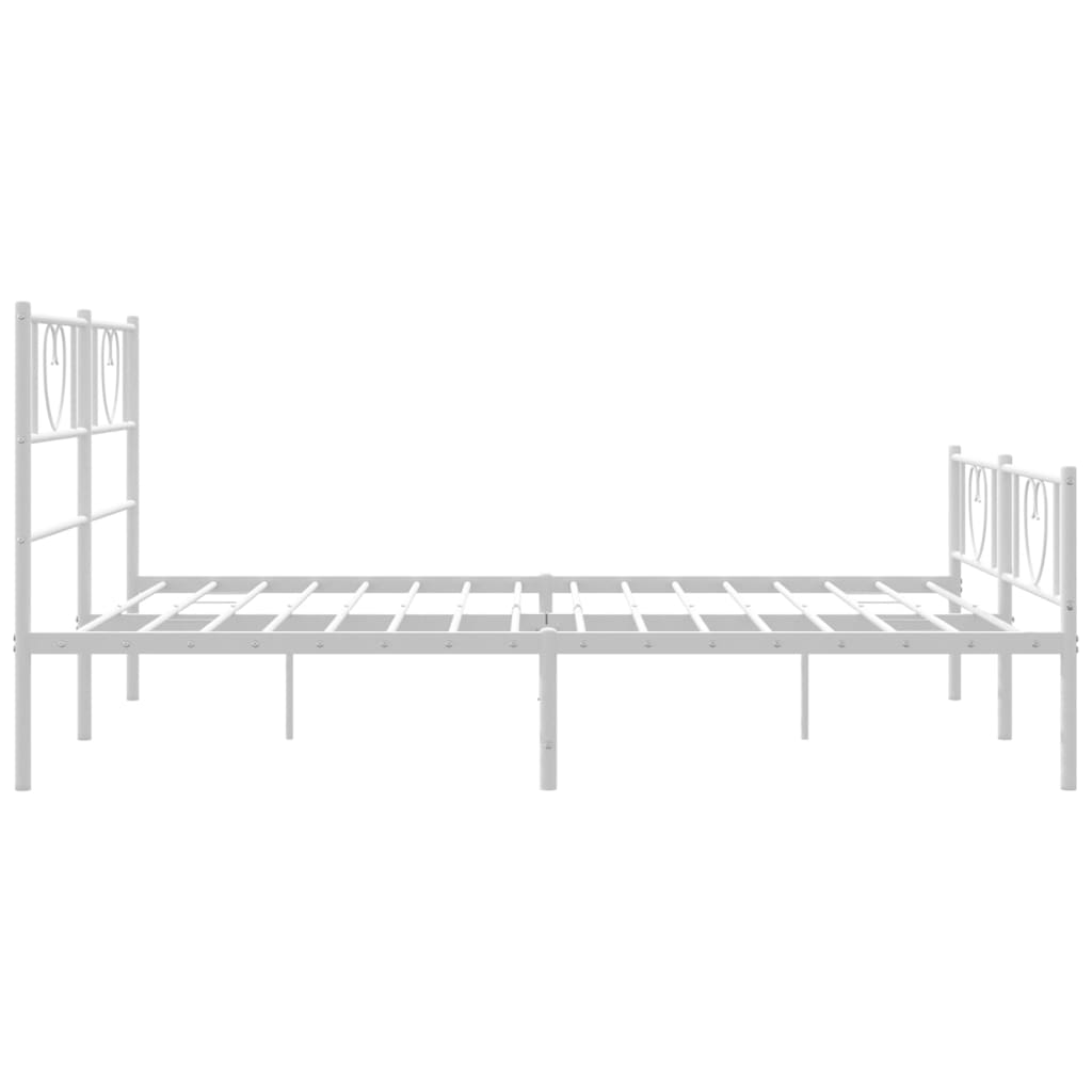 Sengeramme i metall med hode- og fotgavl hvit 120x190 cm vidaXL