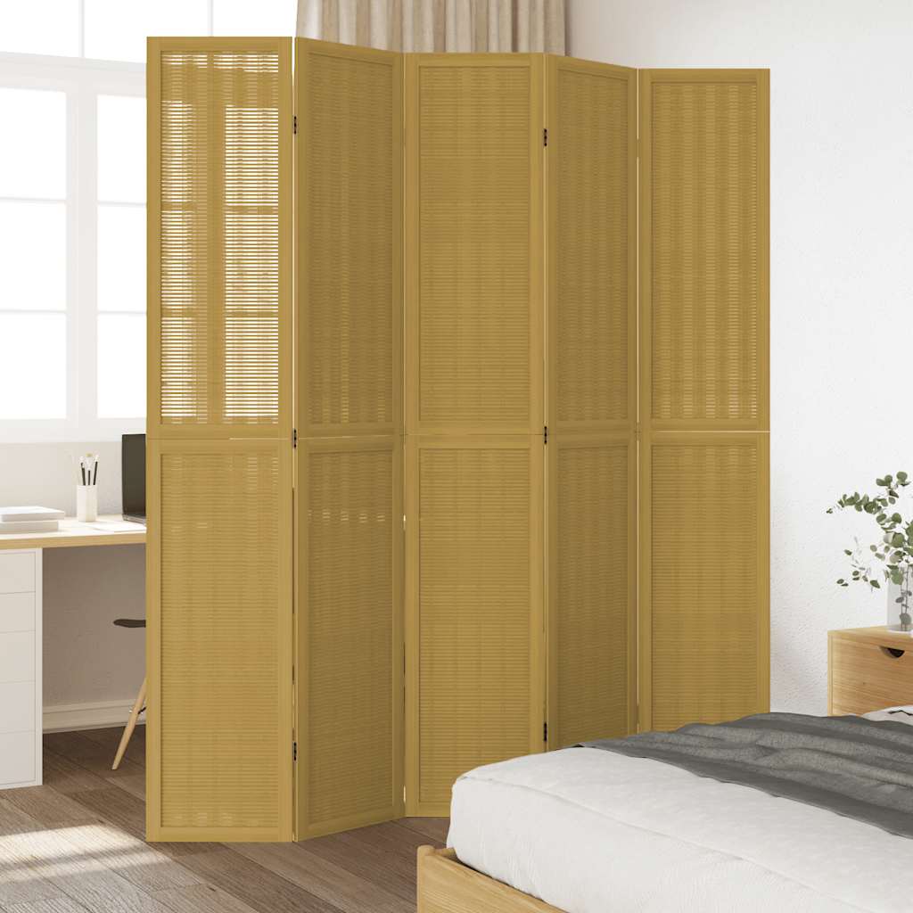 Romdeler 5 paneler brun heltre keisertre vidaXL