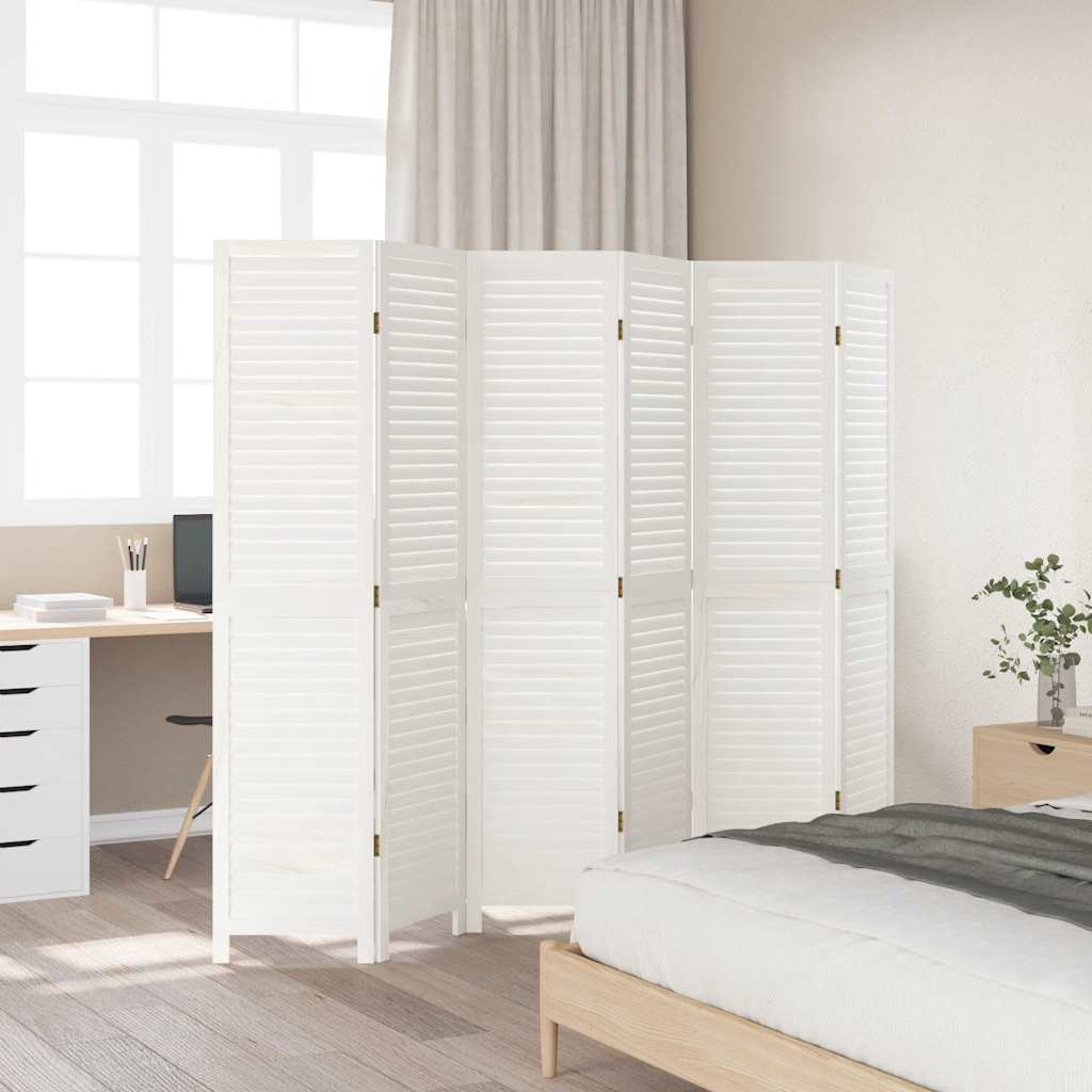 Romdeler 6 paneler hvit heltre keisertre
