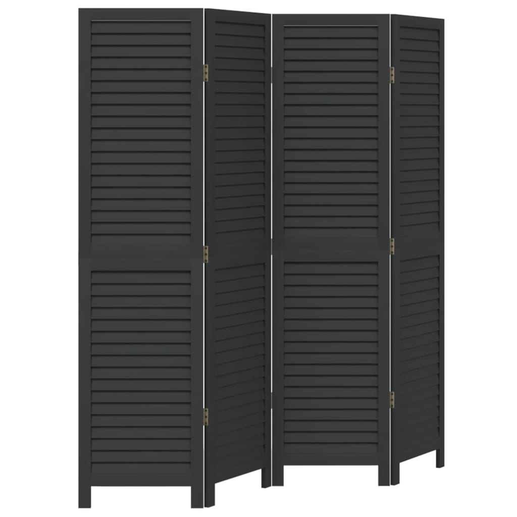Romdeler 4 paneler svart heltre keisertre