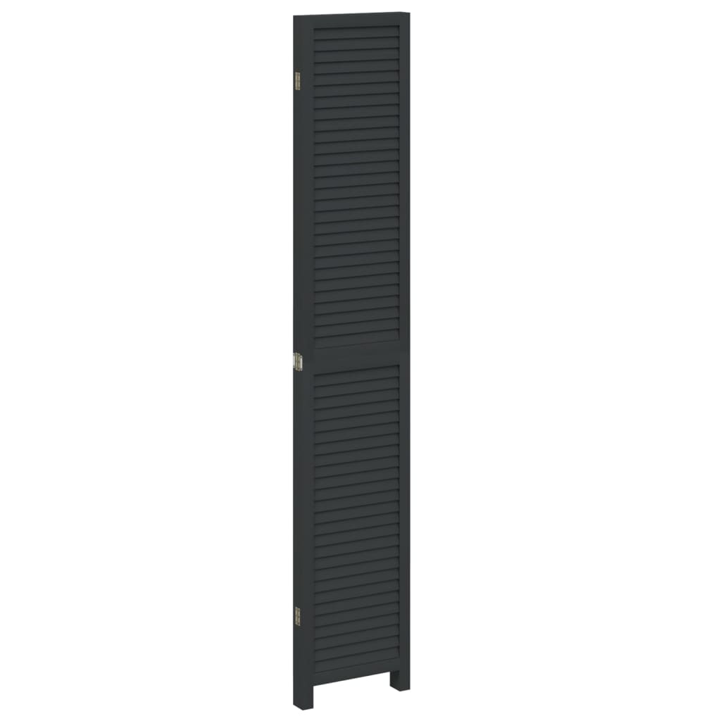 Romdeler 4 paneler svart heltre keisertre