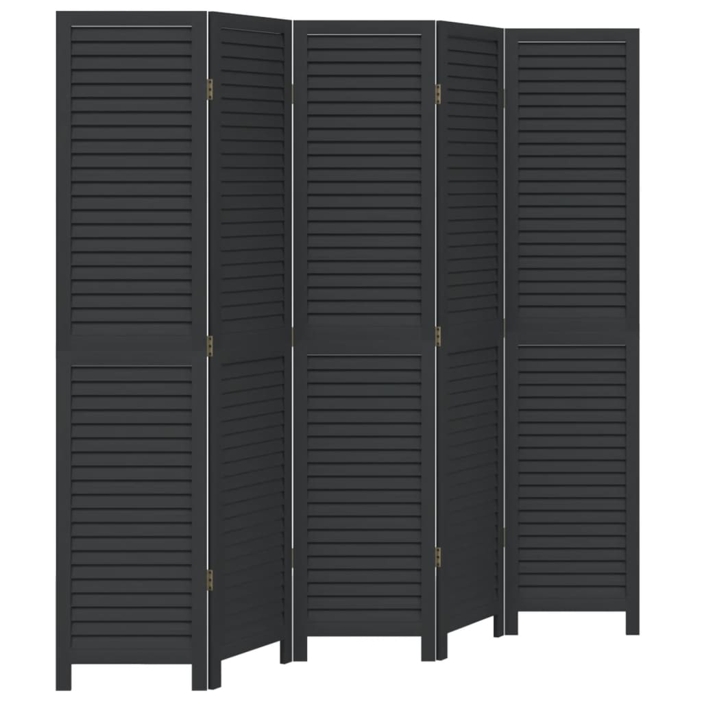 Romdeler 5 paneler svart heltre keisertre