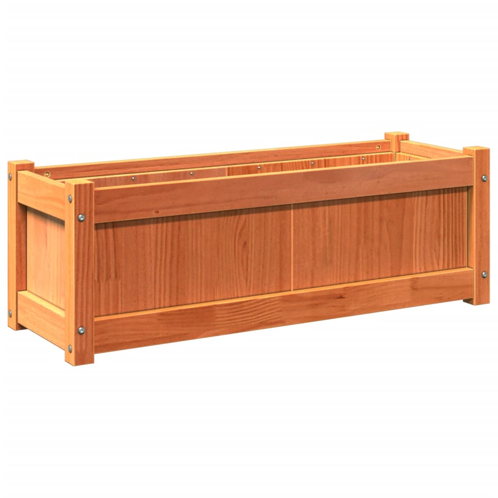Hageplantekasse voksbrun 90x31x31 cm heltre furu