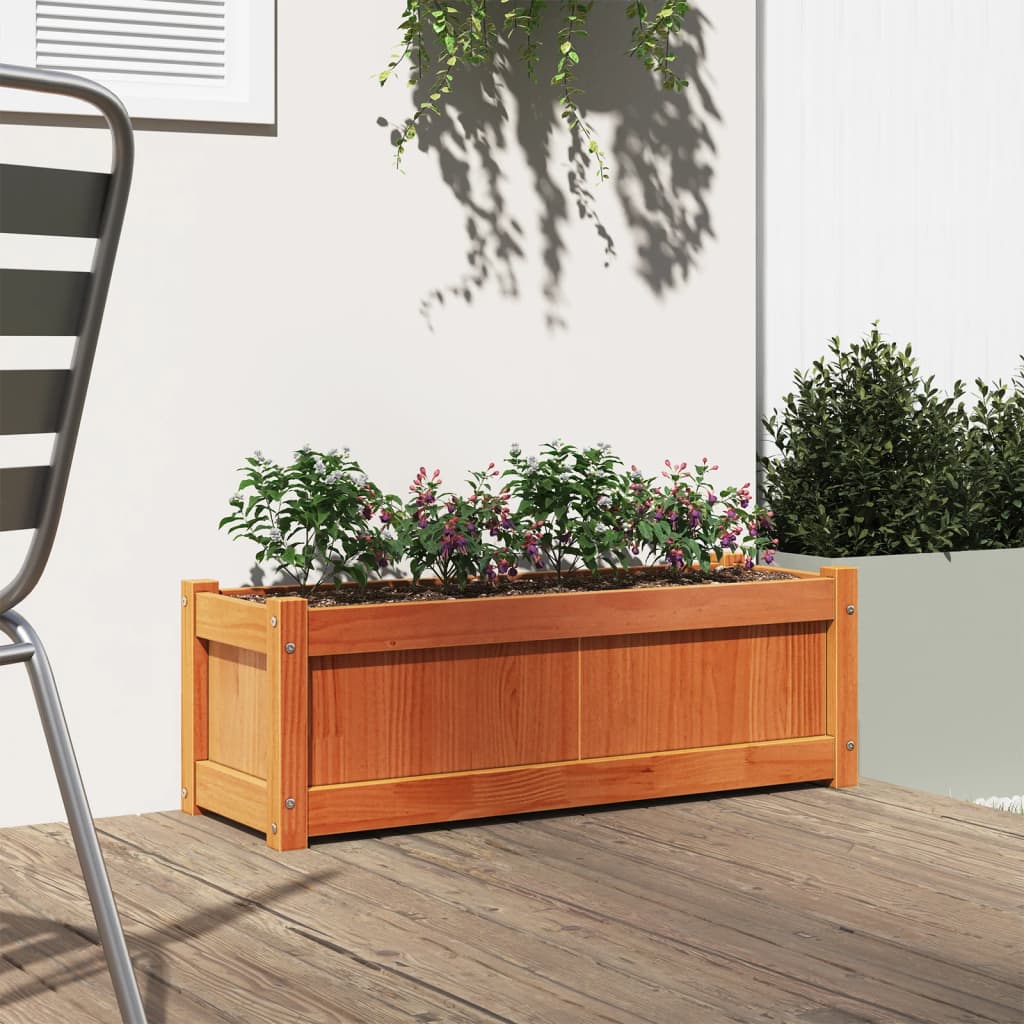 Hageplantekasse voksbrun 90x31x31 cm heltre furu