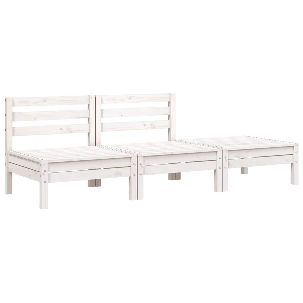 Hagebenk 3-seters hvit heltre furu