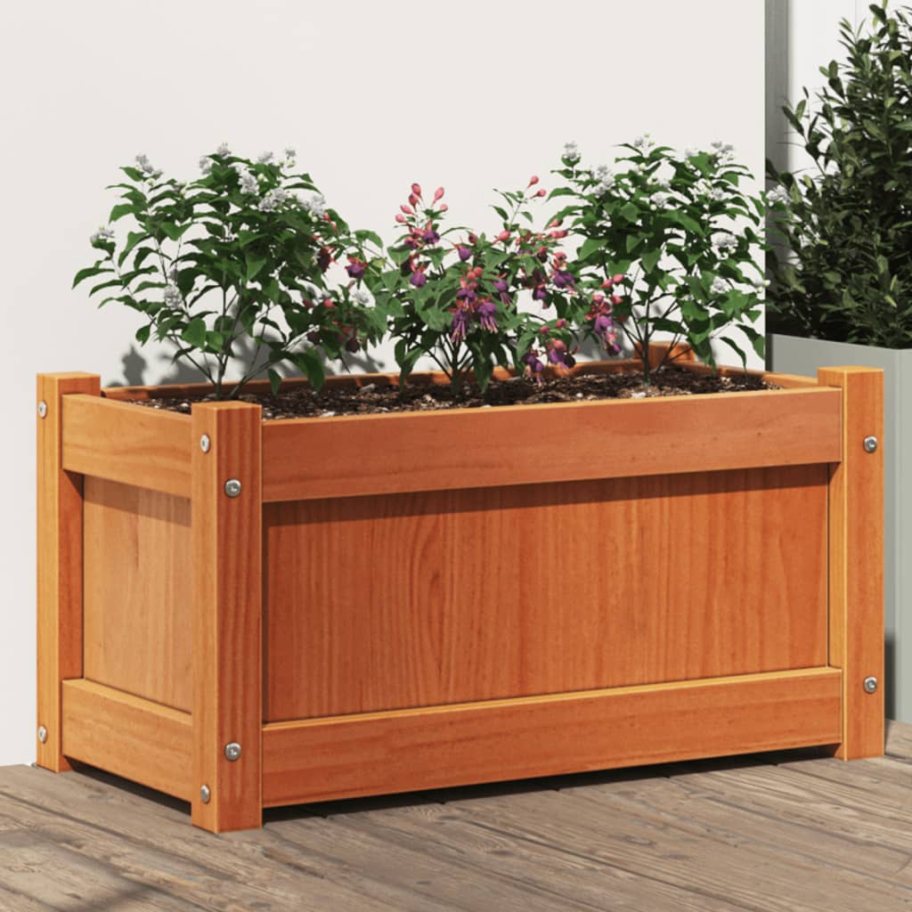 Hageplantekasse voksbrun 60x31x31 cm heltre furu