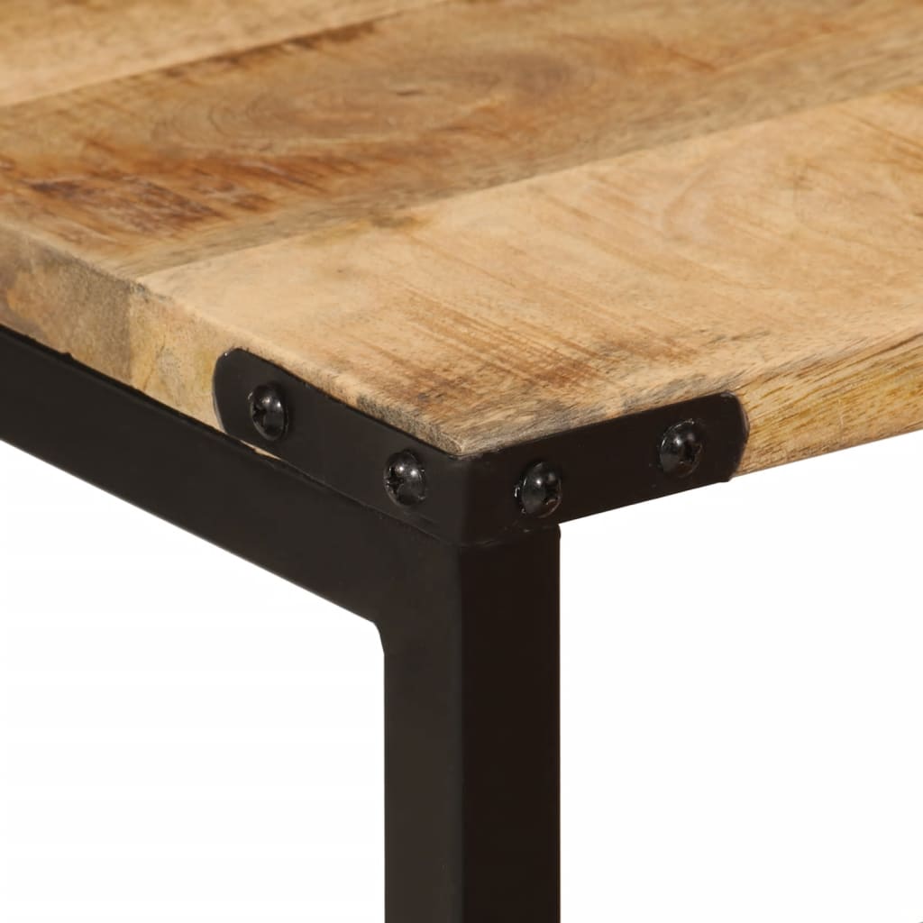 Stablebare salongbord 3 stk heltre mango og jern