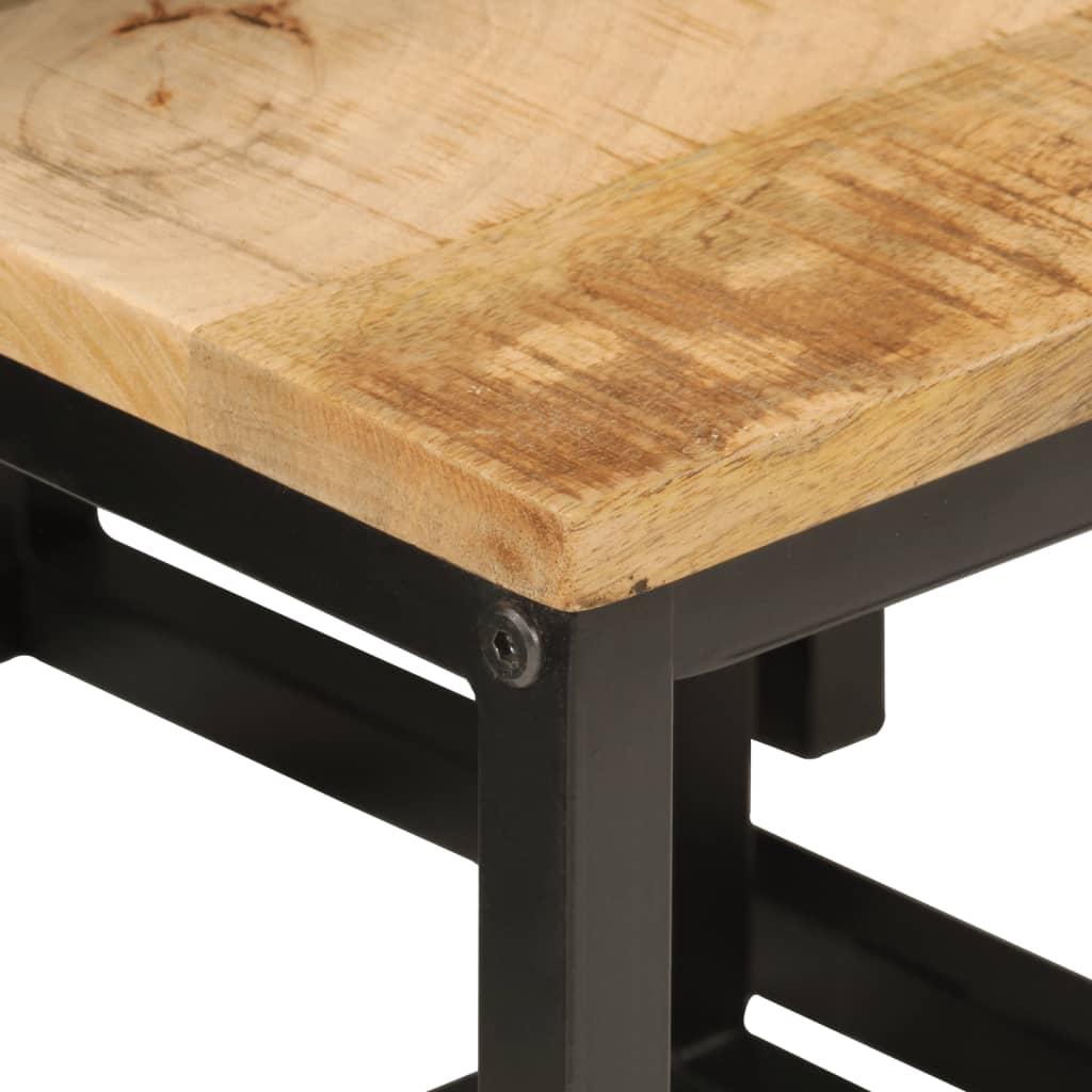 Stablebare salongbord 3 stk heltre mango og jern