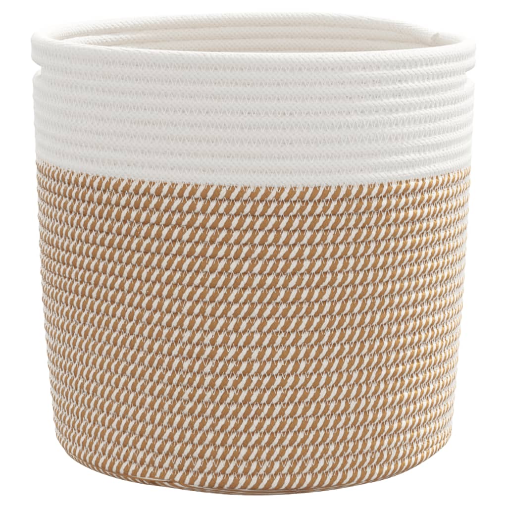 Oppbevaringskurver 2 stk brun og hvit Ø28x28 cm bomull