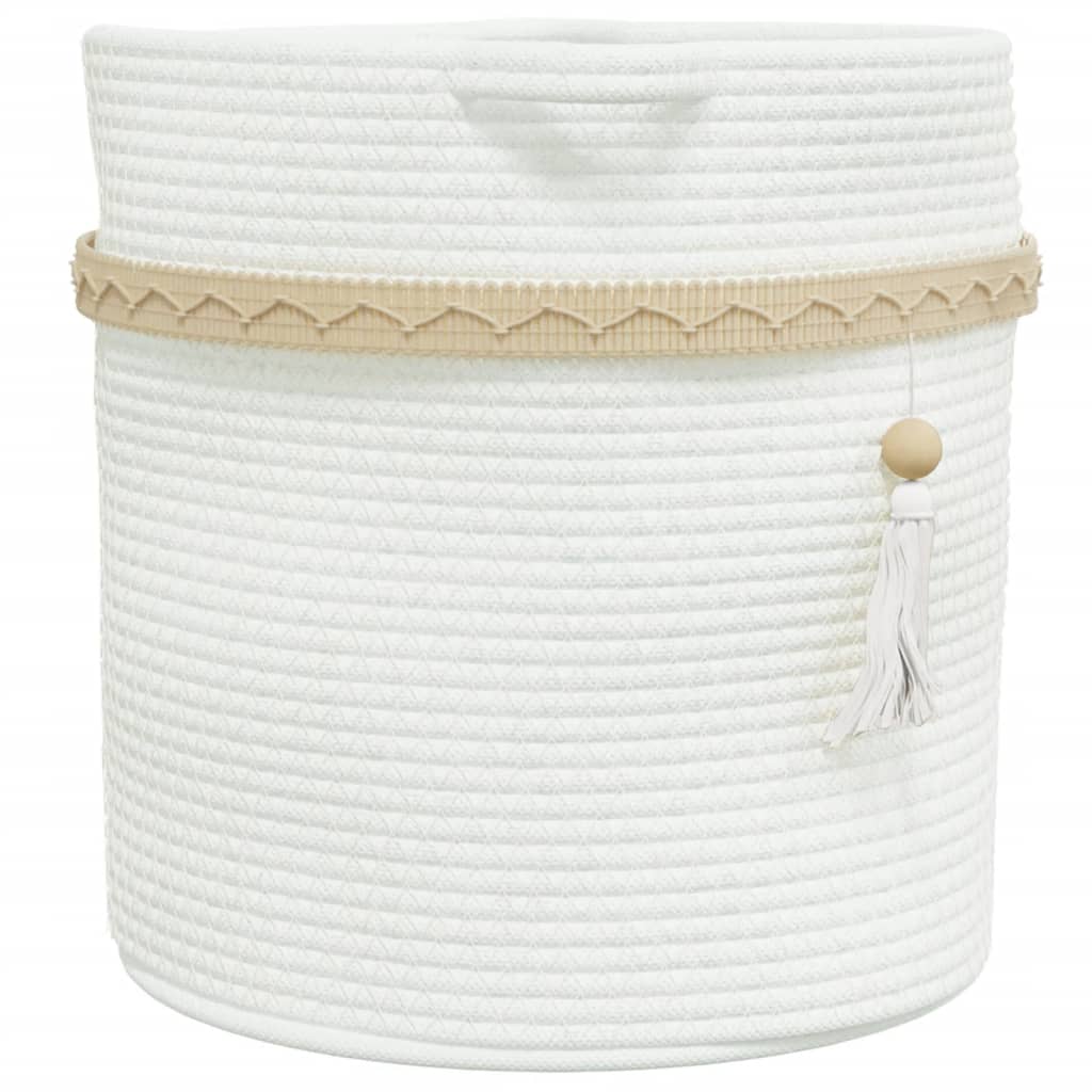 Oppbevaringskurv hvit Ø38x36 cm bomull