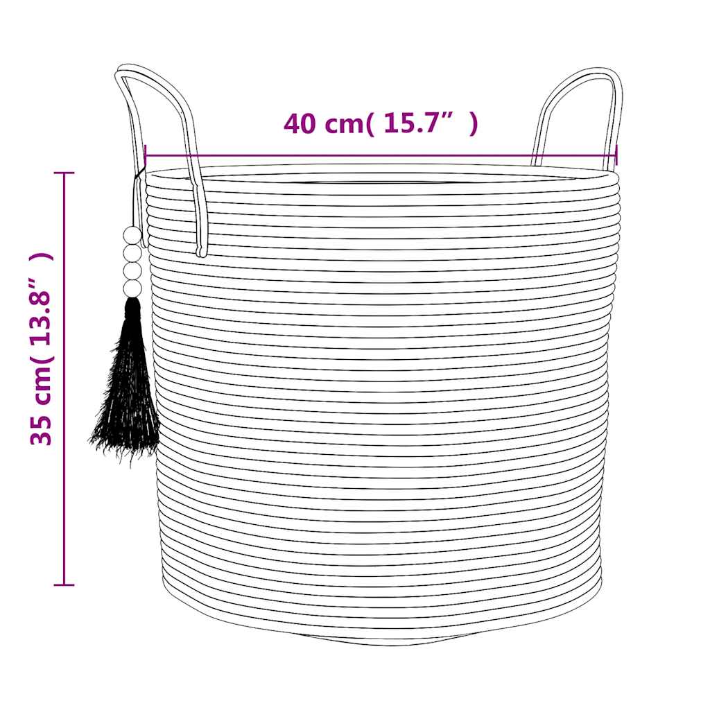 Oppbevaringskurv brun Ø40x35 cm bomull