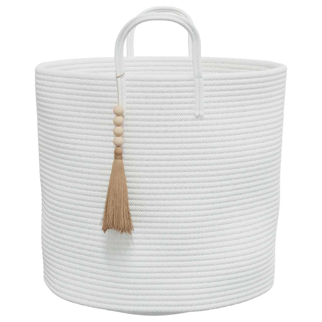 Oppbevaringskurv hvit Ø40x35 cm bomull