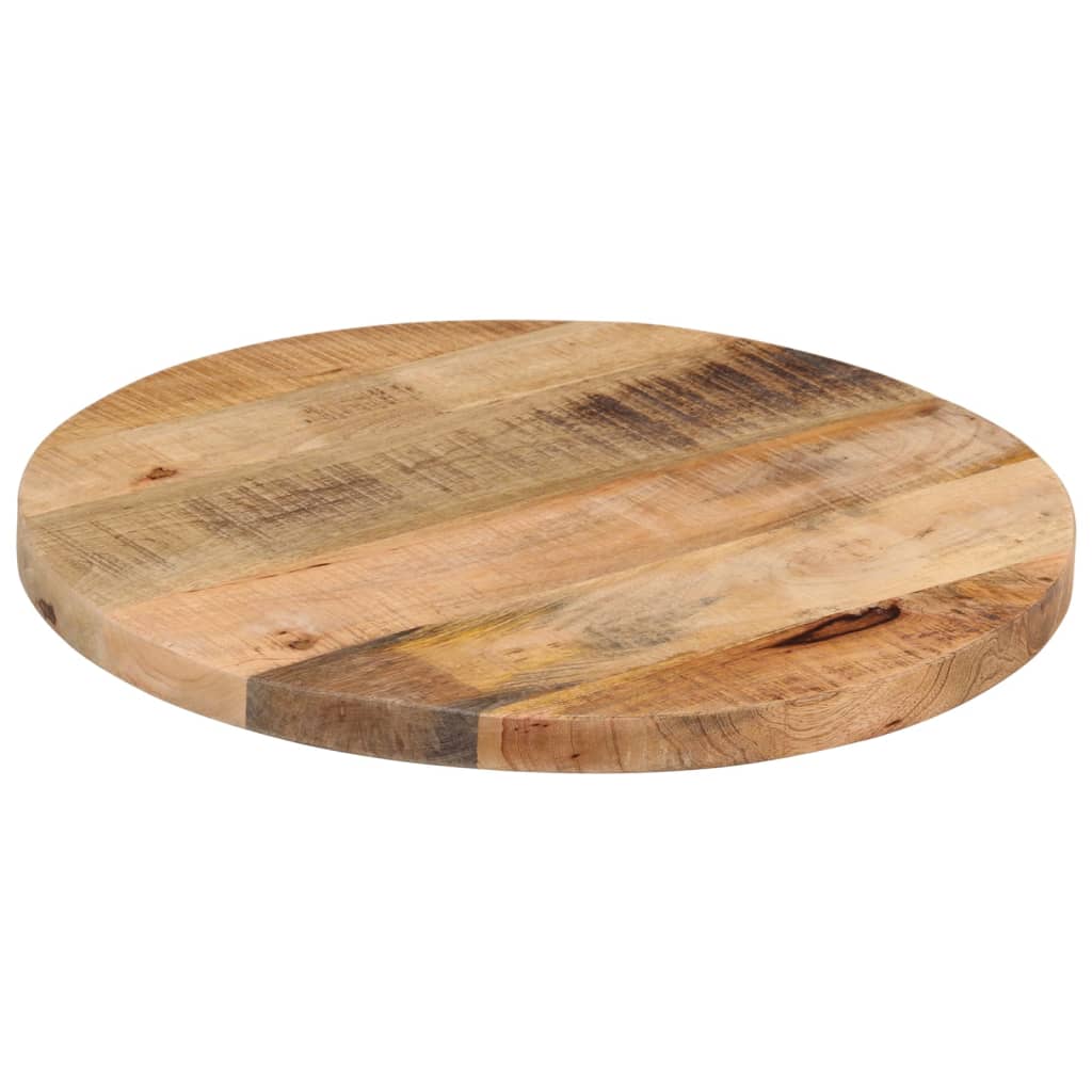 Bordplate Ø 50x3,8 cm rund grovt heltre mango