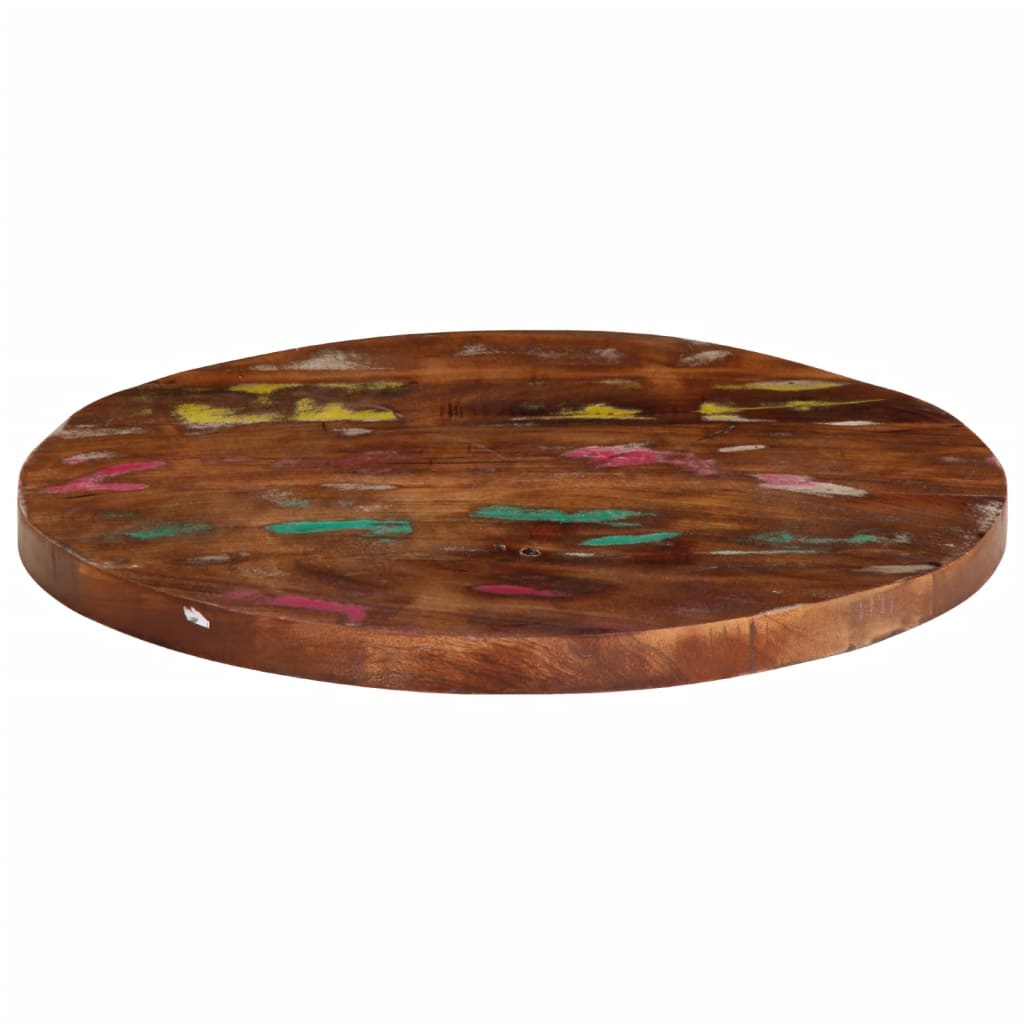 Bordplate Ø 40x3,8 cm rund gjenvunnet heltre