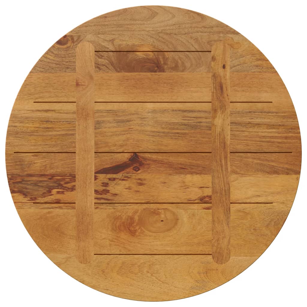Bordplate Ø 90x3,8 cm rund heltre mango vidaXL