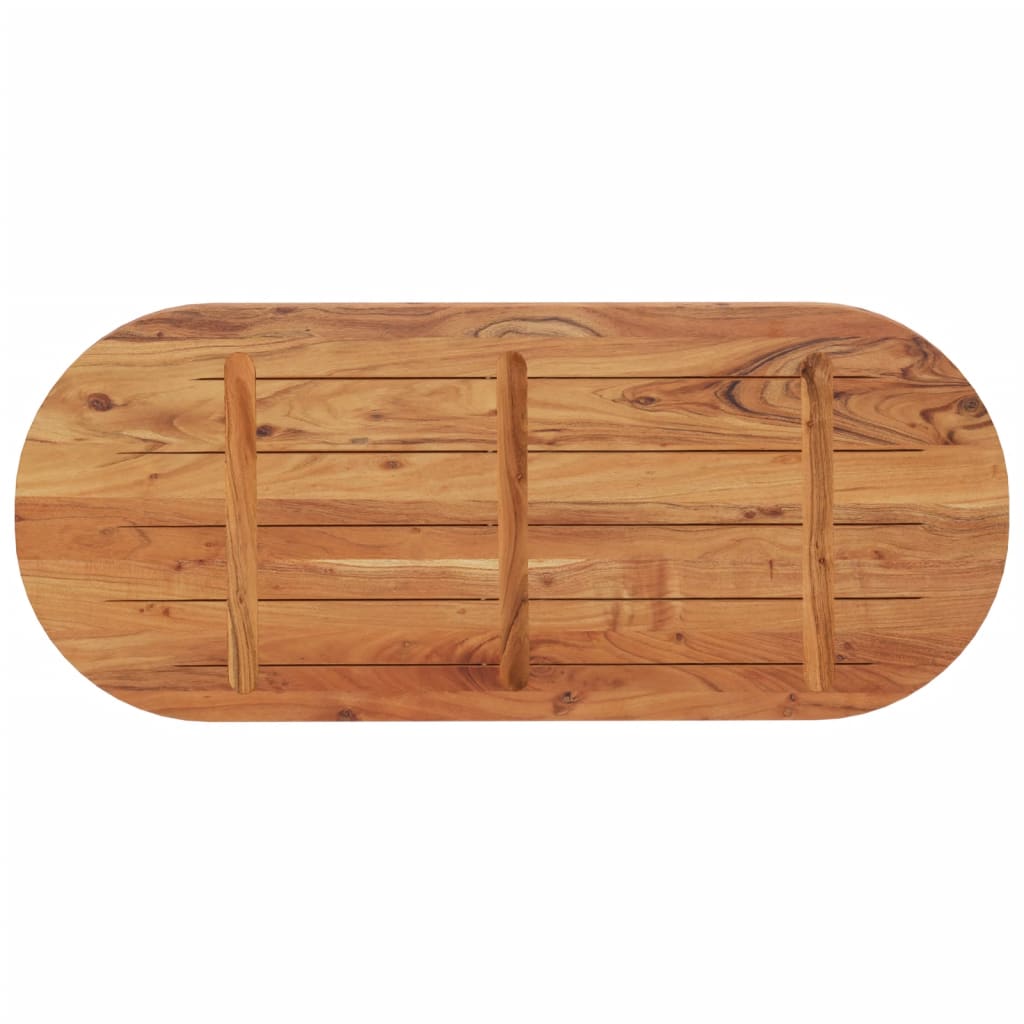 Bordplate 120x50x3,8 cm oval heltre akasie