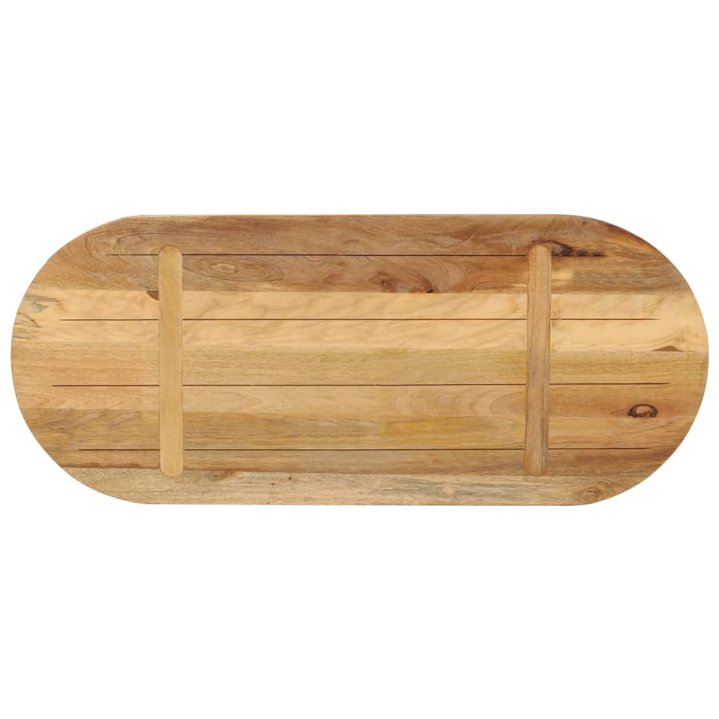 Bordplate 80x40x2,5 cm oval grovt heltre mangotre