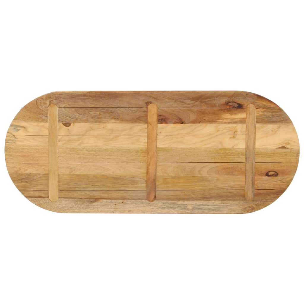Bordplate 110x40x3,8 cm oval grovt heltre mangotre