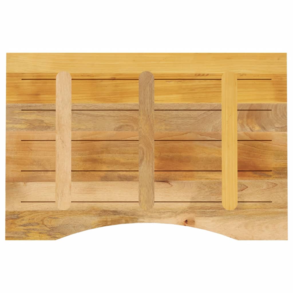 Skrivebordsplate med kurve 100x60x2,5 cm heltre grovt mangotre