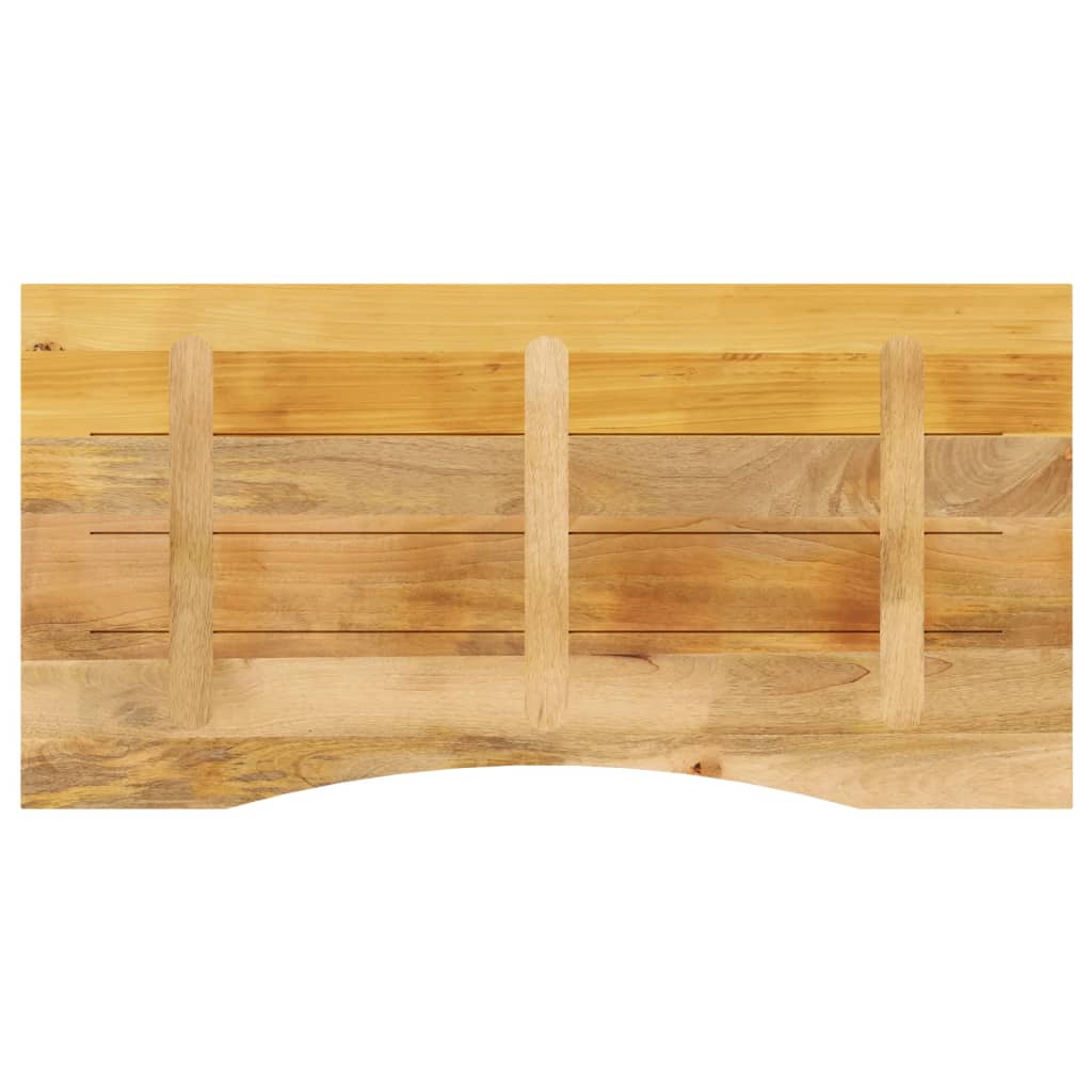 Skrivebordsplate med kurve 140x60x2,5 cm heltre grovt mangotre