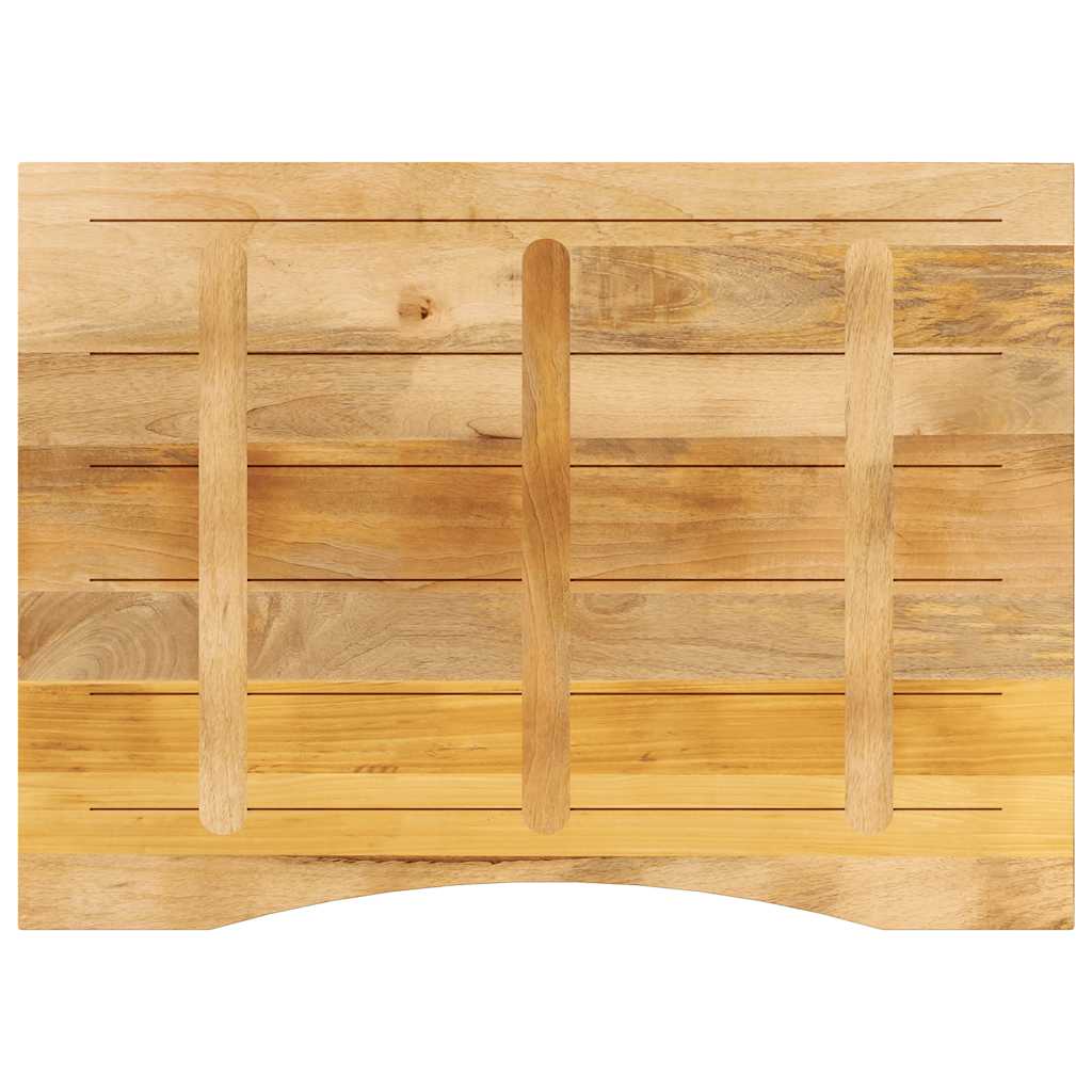 Skrivebordsplate med kurve 100x80x2,5 cm heltre grovt mangotre