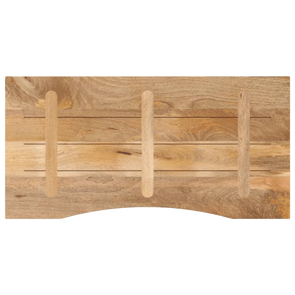 Skrivebordsplate med kurve 140x50x2,5 cm heltre grovt mangotre