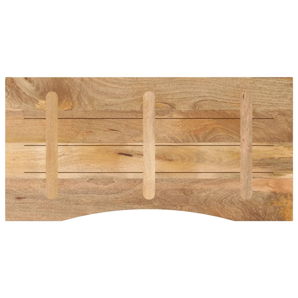Skrivebordsplate med kurve 120x60x2,5 cm heltre grovt mangotre