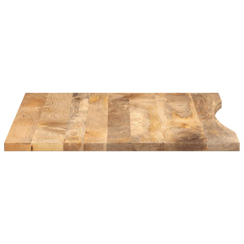 Skrivebordsplate med kurve 100x80x2,5 cm heltre grovt mangotre