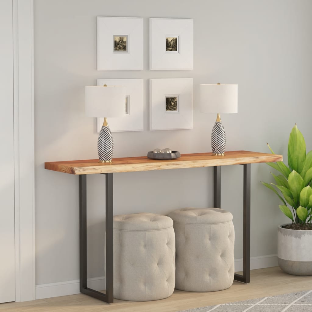 Vegghylle 110x40x2,5 cm rektangulær heltre akasie naturlig kant vidaXL