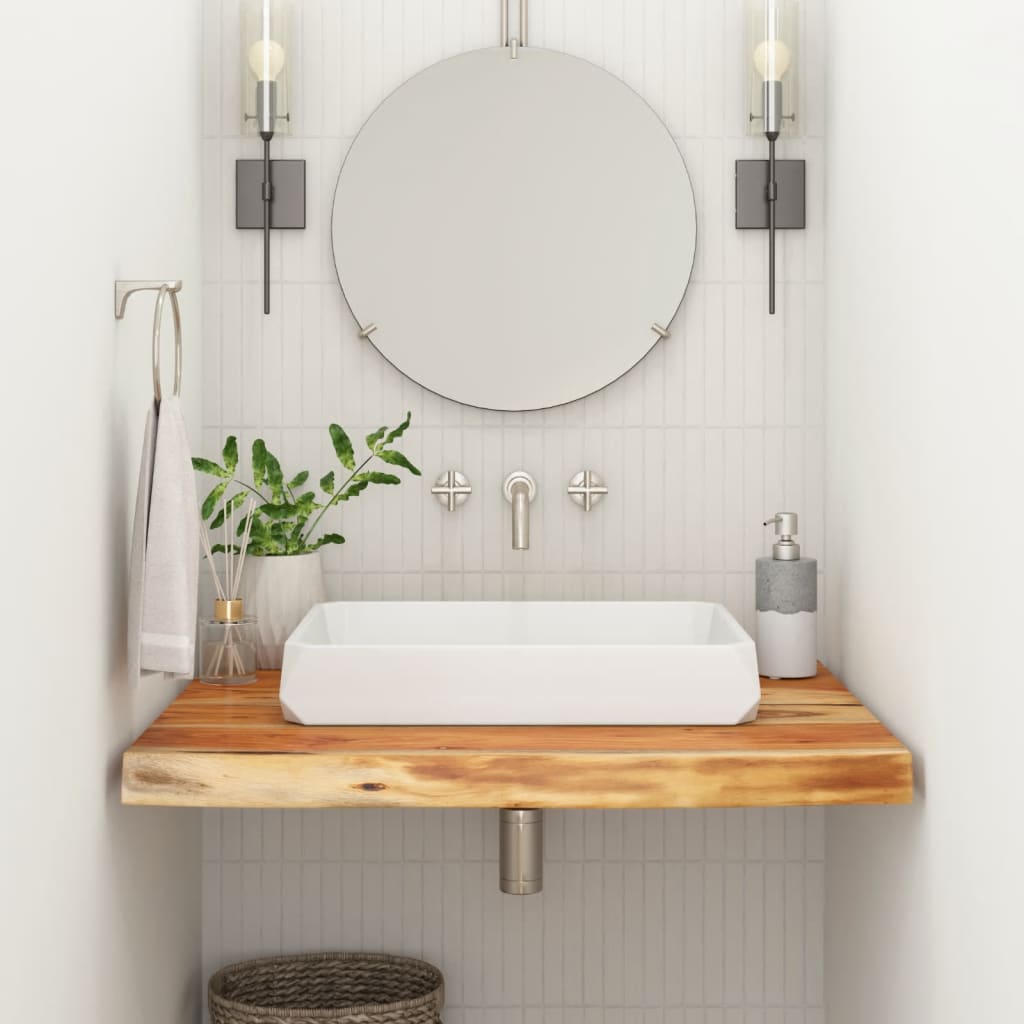 Benkeplate for bad 70x60x2,5 cm rektangulær heltre akasie vidaXL