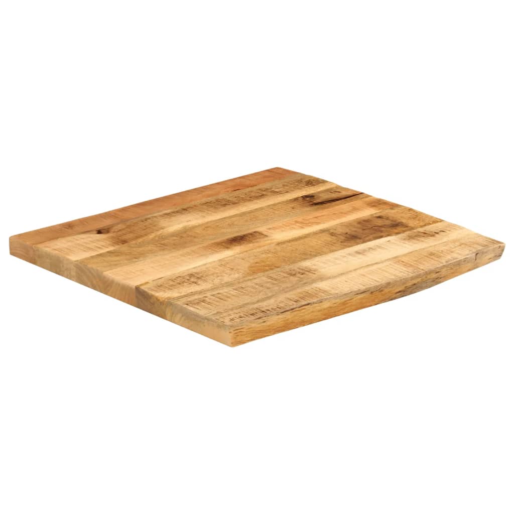 Bordplate 60x60x2,5 cm naturlig kant grovt heltre mangotre
