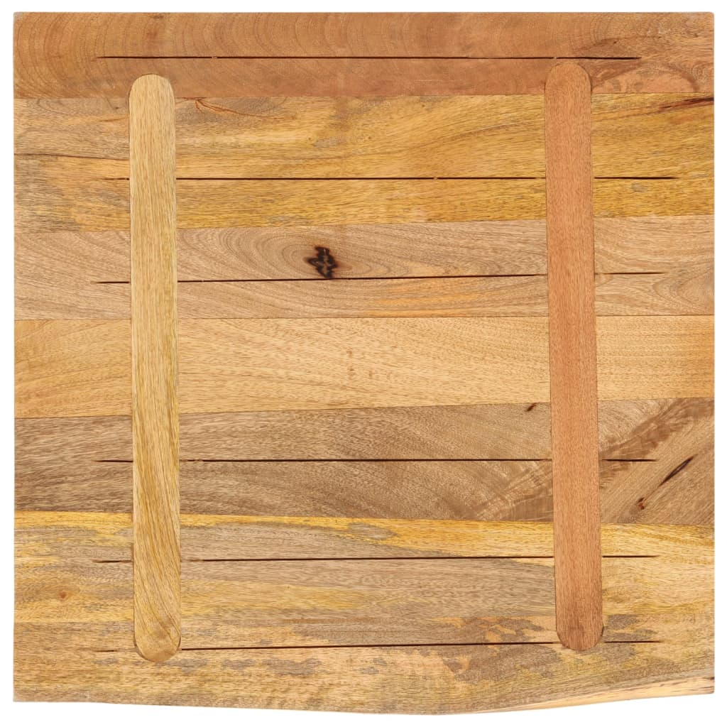 Bordplate 60x60x2,5 cm naturlig kant grovt heltre mangotre