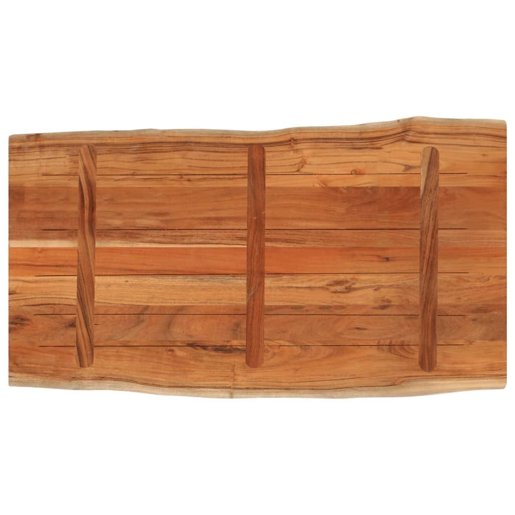 Bordplate 120x60x2,5 cm rektangulær heltre akasie naturlig kant