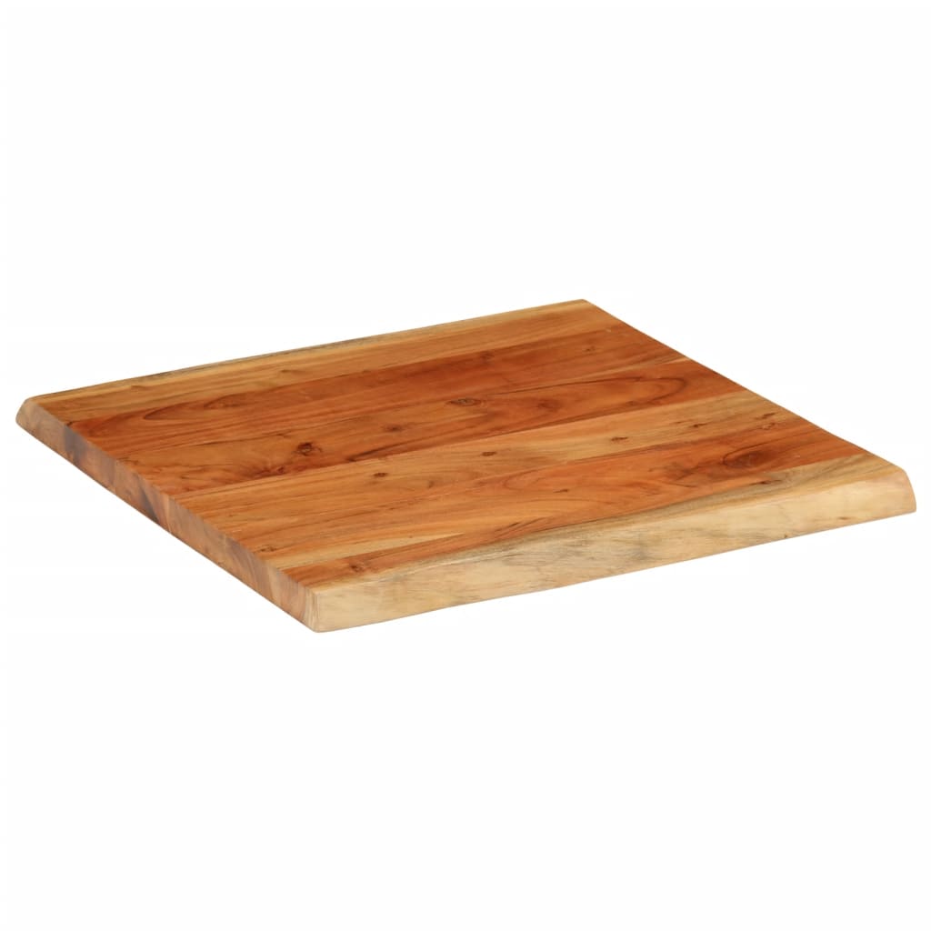 Bordplate 80x80x3,8 cm firkantet heltre akasie naturlig kant