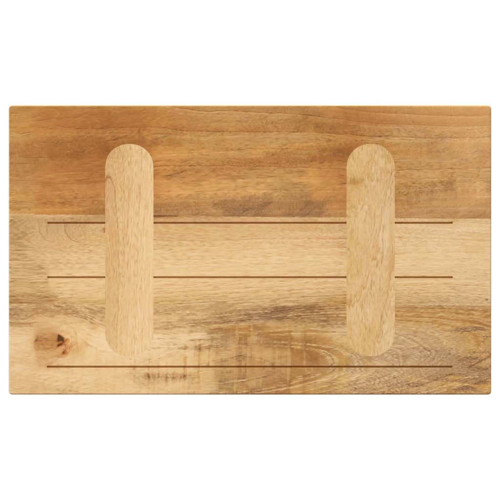 Bordplate 50x40x3,8 cm rektangulær grovt heltre mango