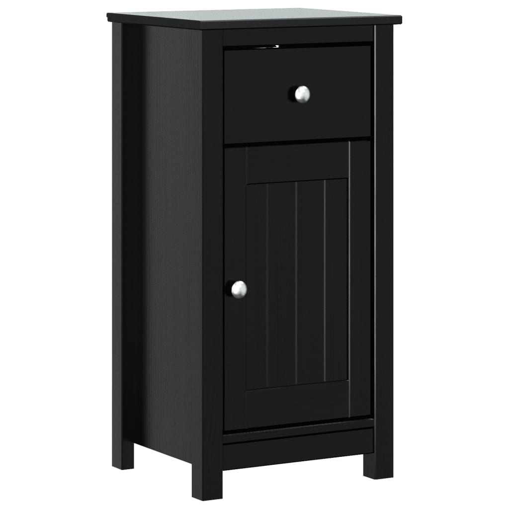 Baderomsskap BERG svart 40x34x80 cm heltre furu vidaXL