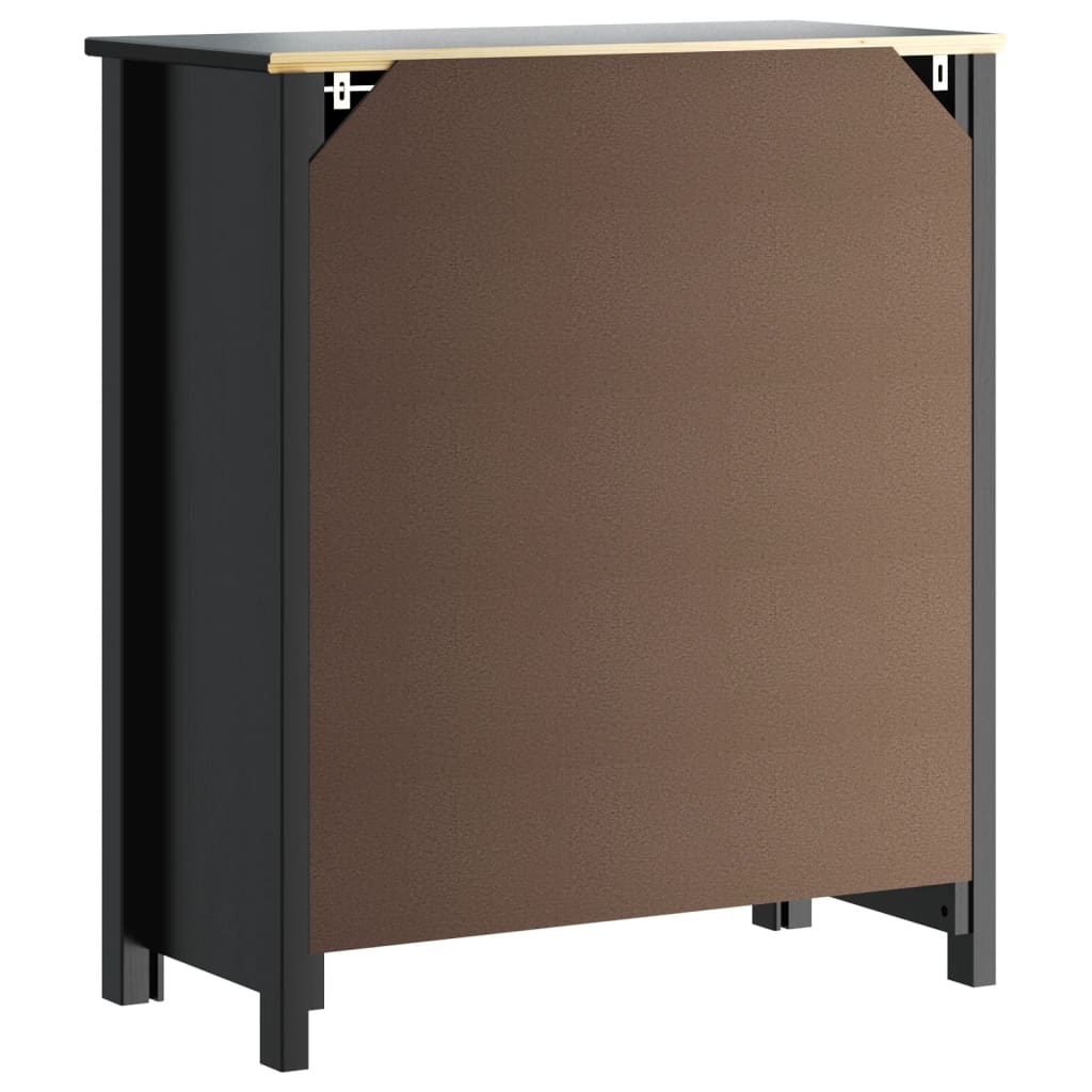 Baderomsskap BERG svart 69,5x34x80 cm heltre furu vidaXL