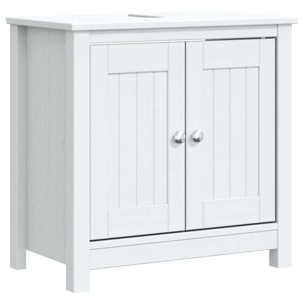 Baderomsskap BERG hvit 60x34x59 cm heltre furu vidaXL