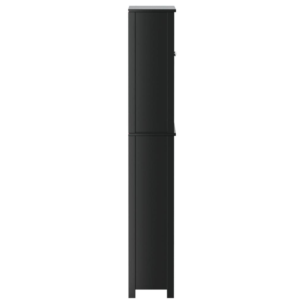 Vaskemaskinskap BERG svart 76x27x164,5 cm heltre furu