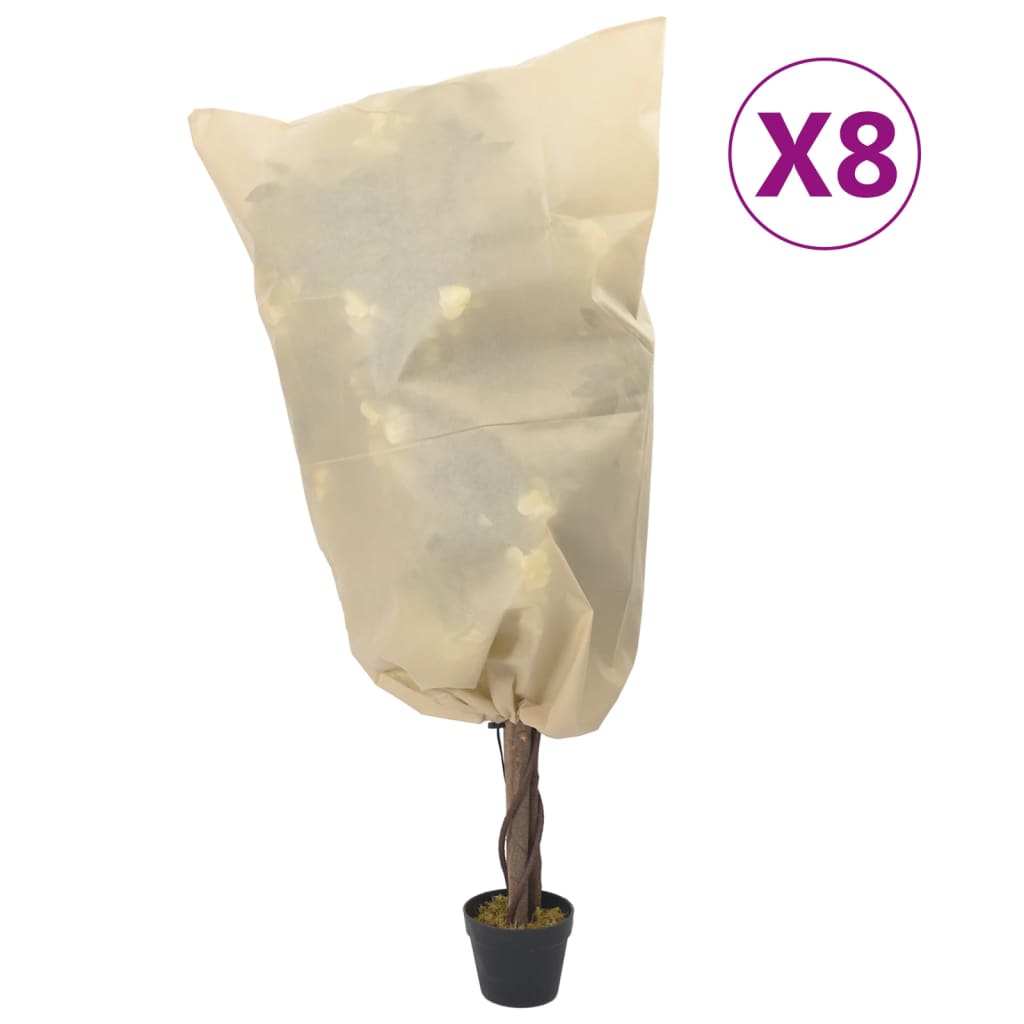 Plantefleecetrekk med snor 8 stk 70 g/m² 0,8x1,2 m