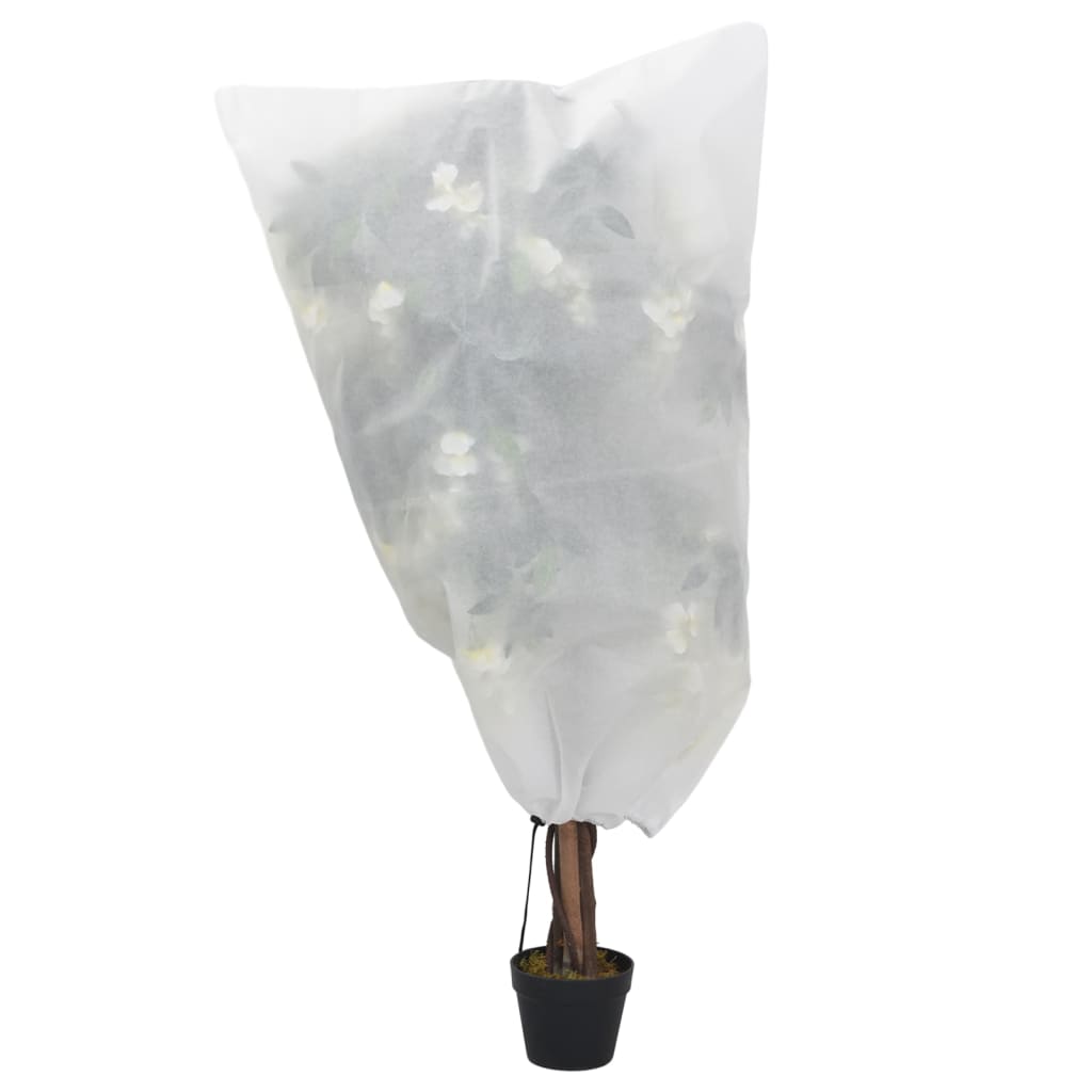 Plantefleecetrekk med snor 12 stk 70 g/m² 0,8x0,8 m