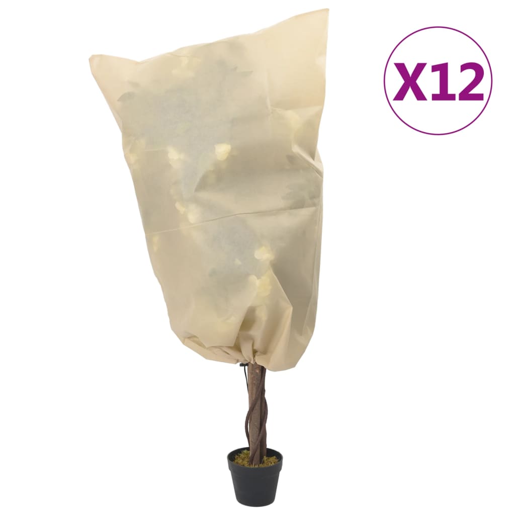 Plantefleecetrekk med snor 12 stk 70 g/m² 0,8x1,2 m
