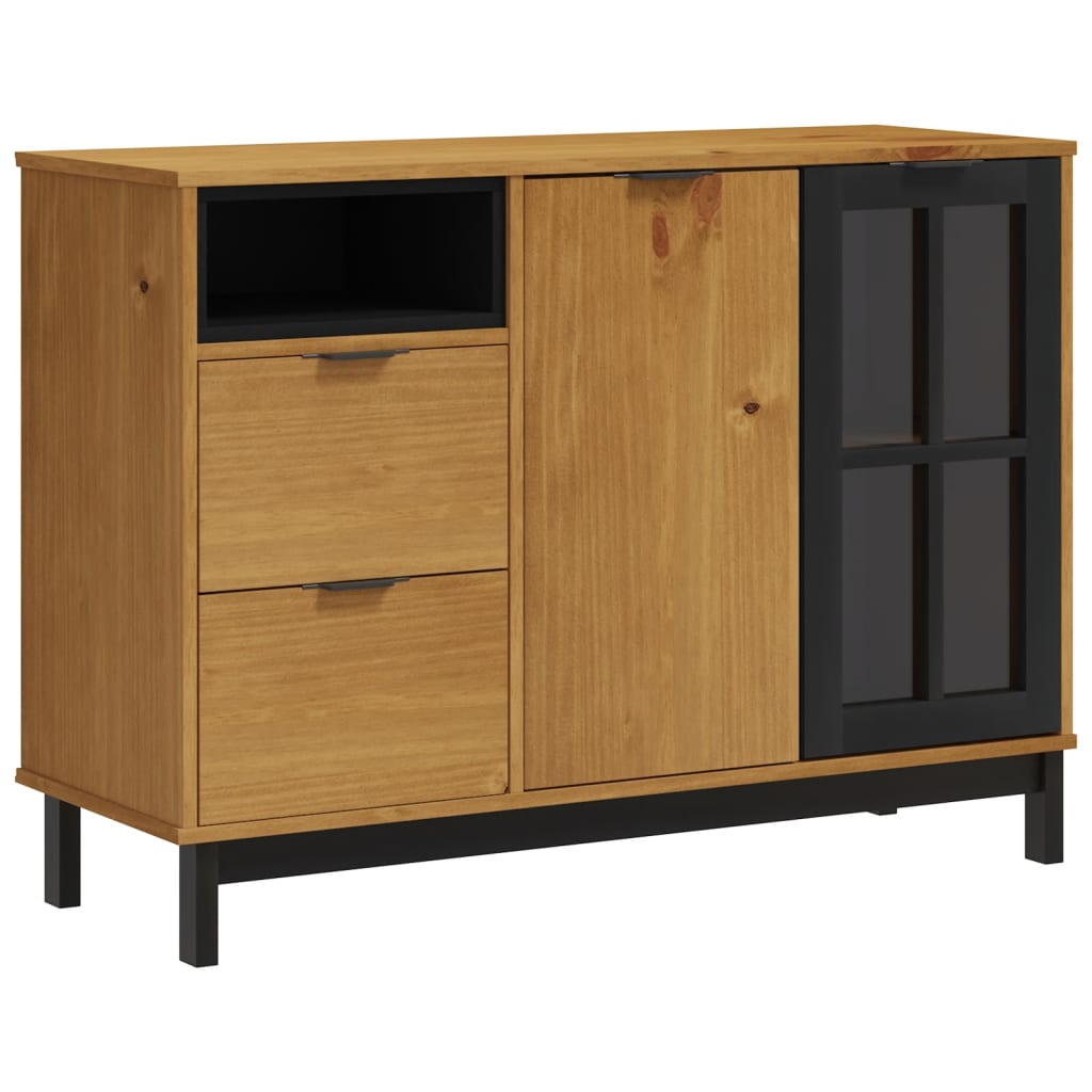 Skjenk med glassdør FLAM 110x40x80 cm heltre furu